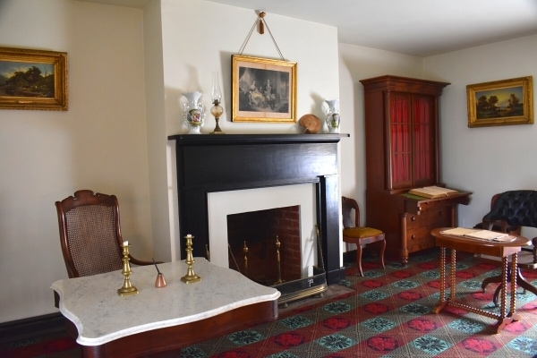 McLean House at Appomattox Courthouse National Historic Site, showing interior parlor where Grant and Lee signed the surrender for the American Civil War