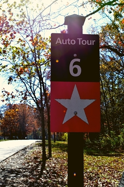 Gettysburg Self-Guided Driving Tour Auto Tour Stop 6 sign, marked with a white star on a red background