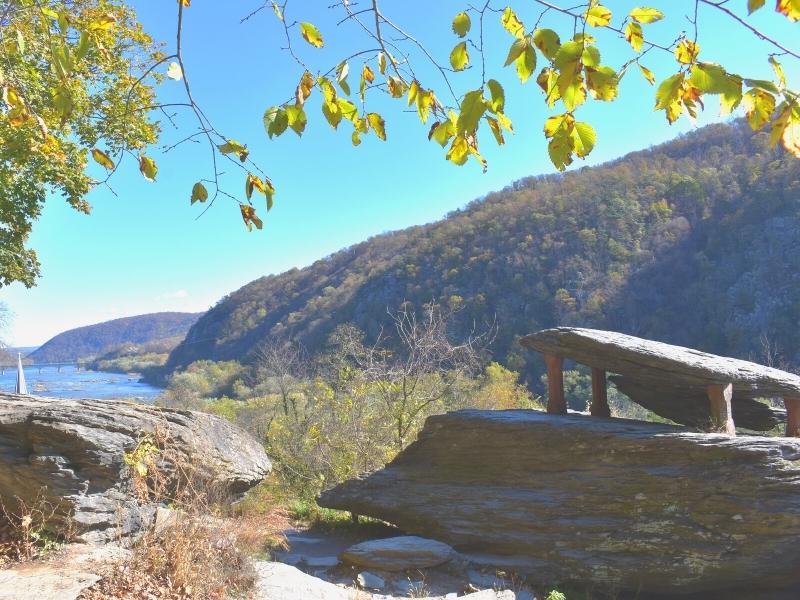 Expansive view of the Shenandoah River valley from Jefferson Rock in Harpers Ferry