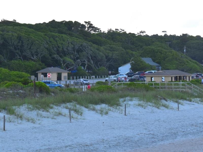 Picnic shelters near the beach at Myrtle Beach State Park