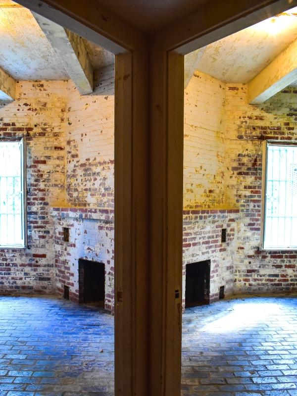 A pair of staff rooms at Atalaya Castle in Huntington Beach State Park