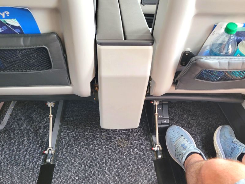Extra leg room on a Breeze Airways flight